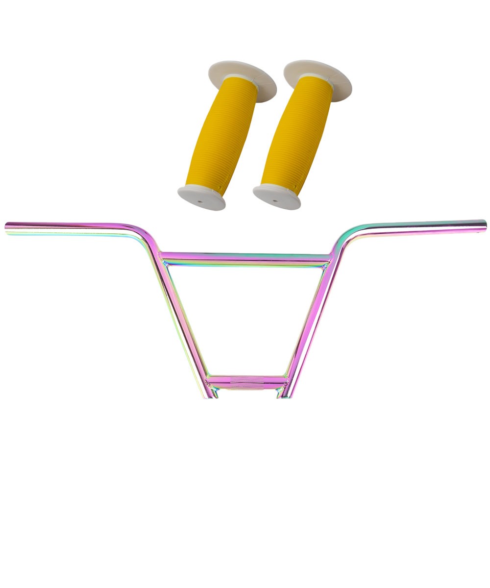 OG Lowrider 750 Neo Chrome Handlebar & Yellow/White Mushroom Grips