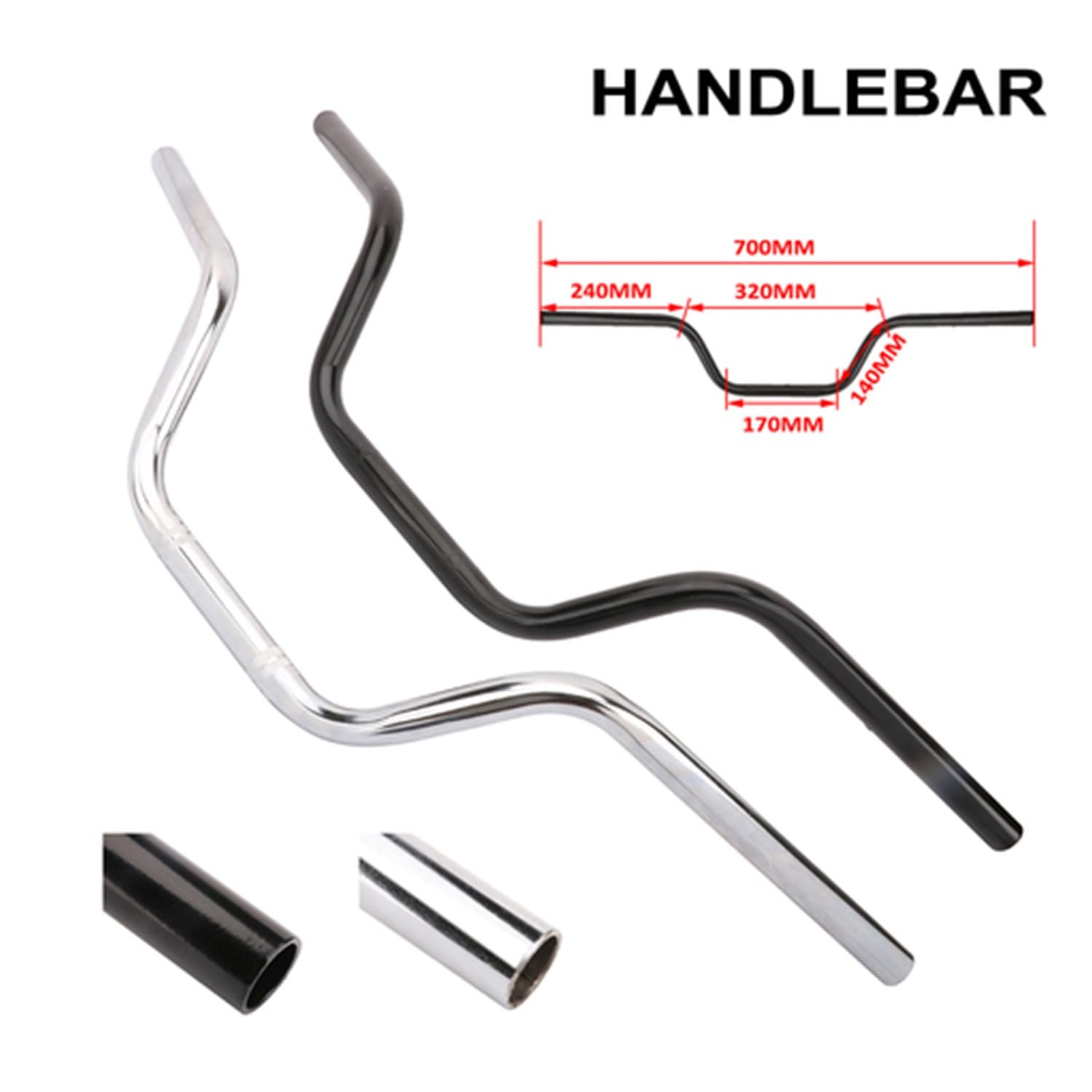 7/8″ Chrome Motorcycle Drag Style High Rise Tracker Handlebars Universal Fit
