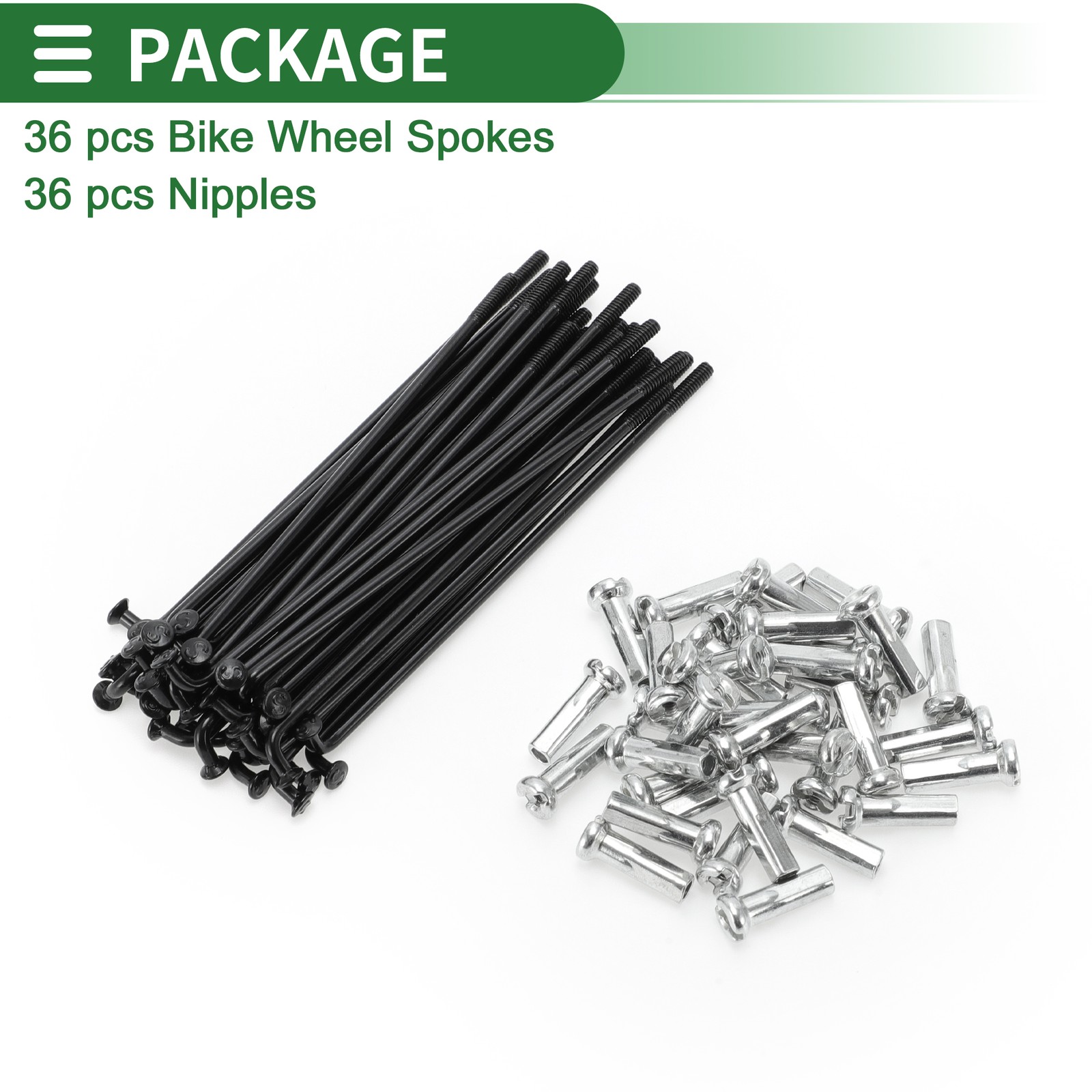 14G 74mm Length Bicycle Spokes Nipple Carbon Steel Black Universal
