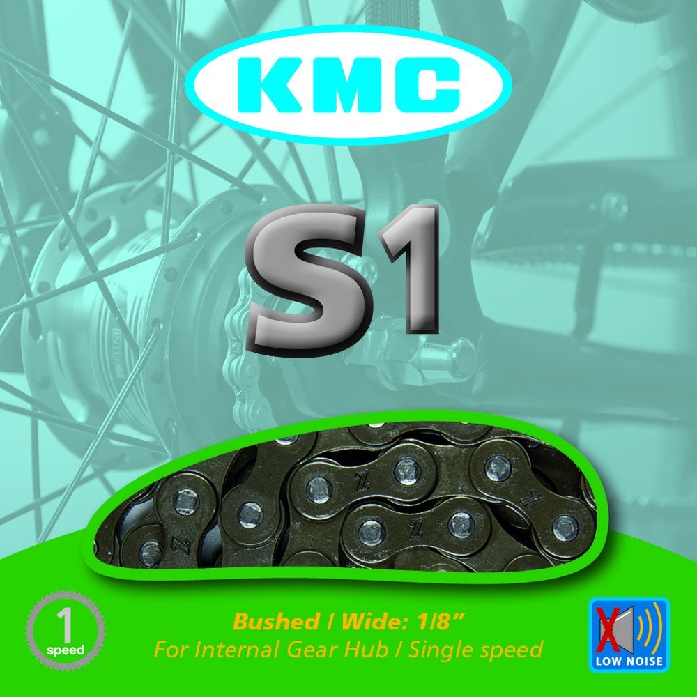 NEW KMC S1 1/8″ Wide Z Chain Single Speed Fixie Track BMX IGH Internal Gear Hub