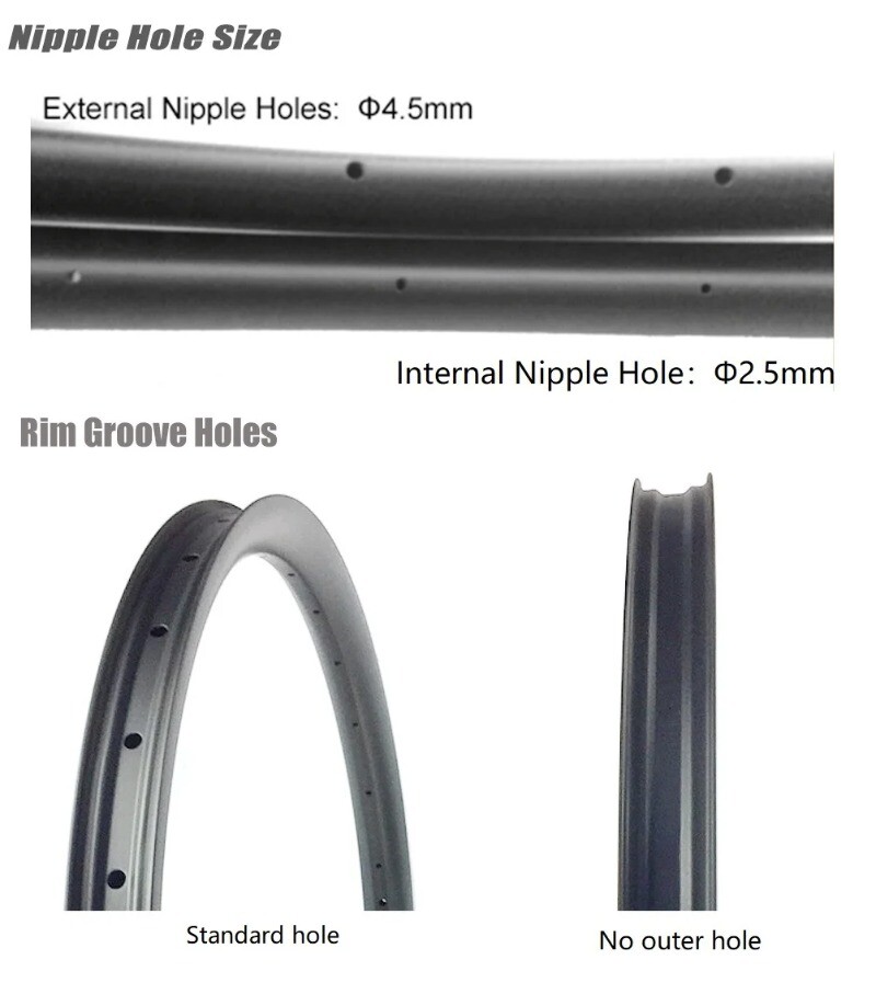 Super Light 27.5er XC MTB Carbon Rims 30mm Width 30mm High Hookless Tubeless