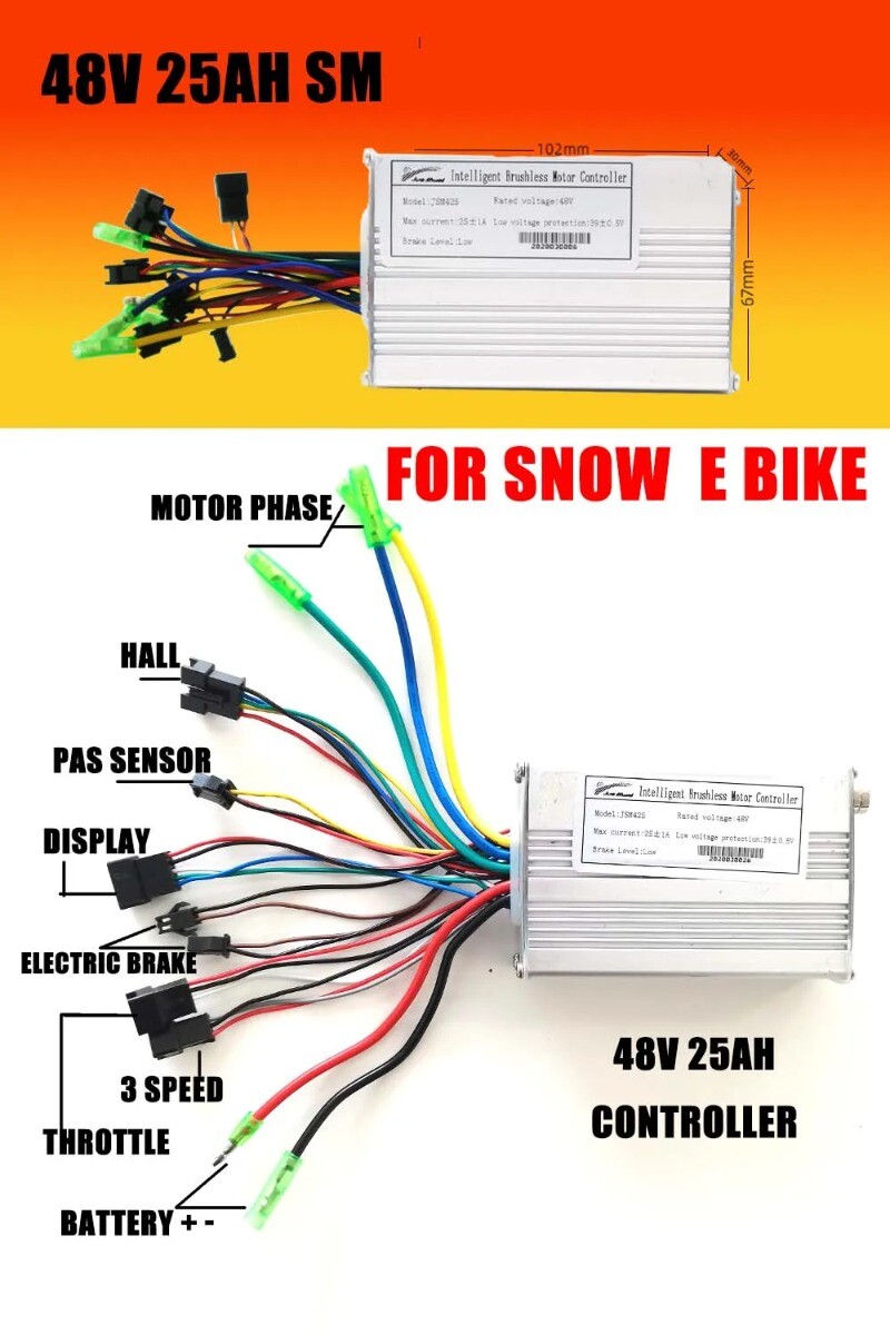 20 24 26» Snow Electric Bike Conversion Kit 48V 1000W Fat Tire Rear Hub Motor