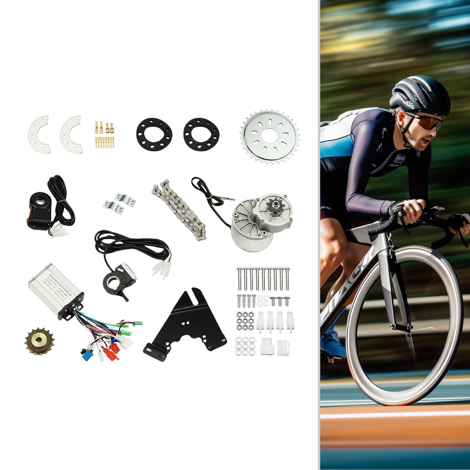 Electric Bicycle Brushless Motor Kit E-Bike Conversion Installation Kit 36V 350W