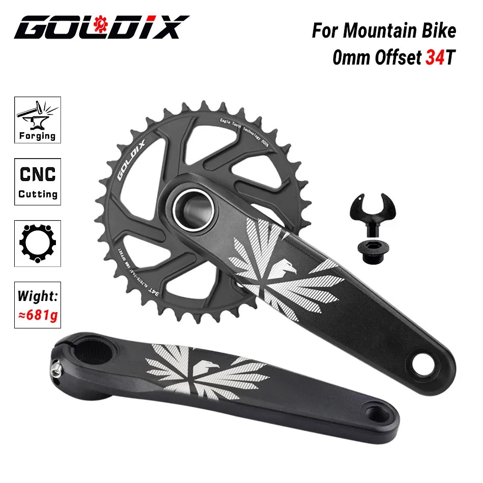 MTB Crankset 170/175mm 30T-38T Direct Mount 0mm Offset Bike Crank Alloy
