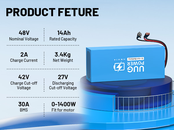 48v 14Ah Lithium Lifepo4 Ebike Battery Pack for 200W-1000W Bike Motor 30A BMS