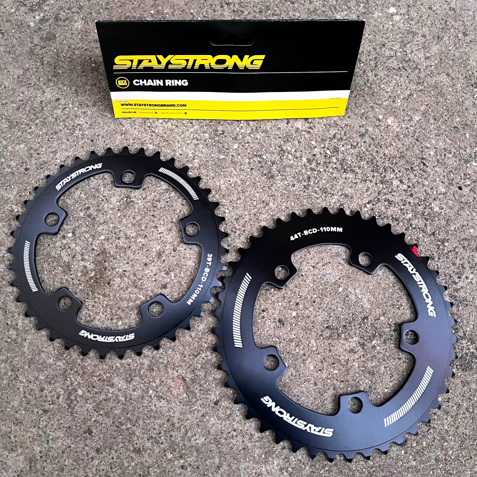 Stay Strong AXION 6061 5 Bolt Race Chainring Black Chainrings FSA MCS SE PROFILE