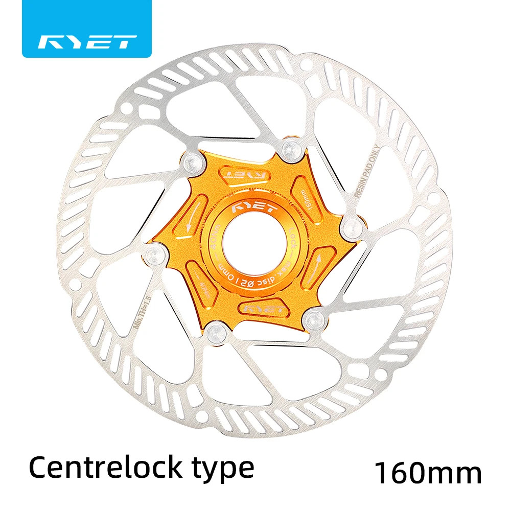 RYET Floating Bike Disc Rotor 140mm 160mm 6-Bolt Center Lock Stainless Steel
