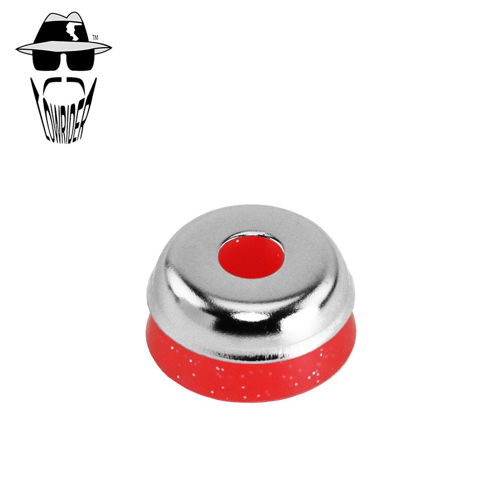 ORIGINAL LOWRIDER Chrome Springer Fork Head Ring Sparkle Red Rubber Universal.
