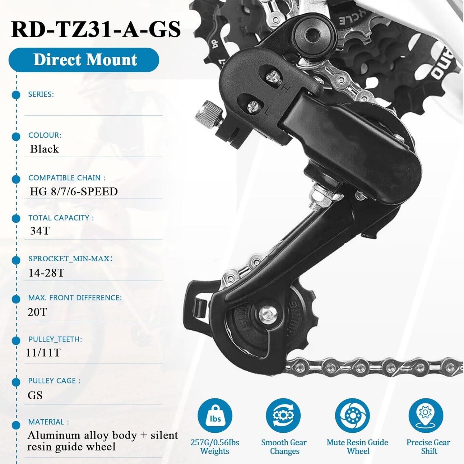 For Shimano RD-TZ31 1PC Replacement Rear Derailleur 6/7/8 Speed Mountain Bike