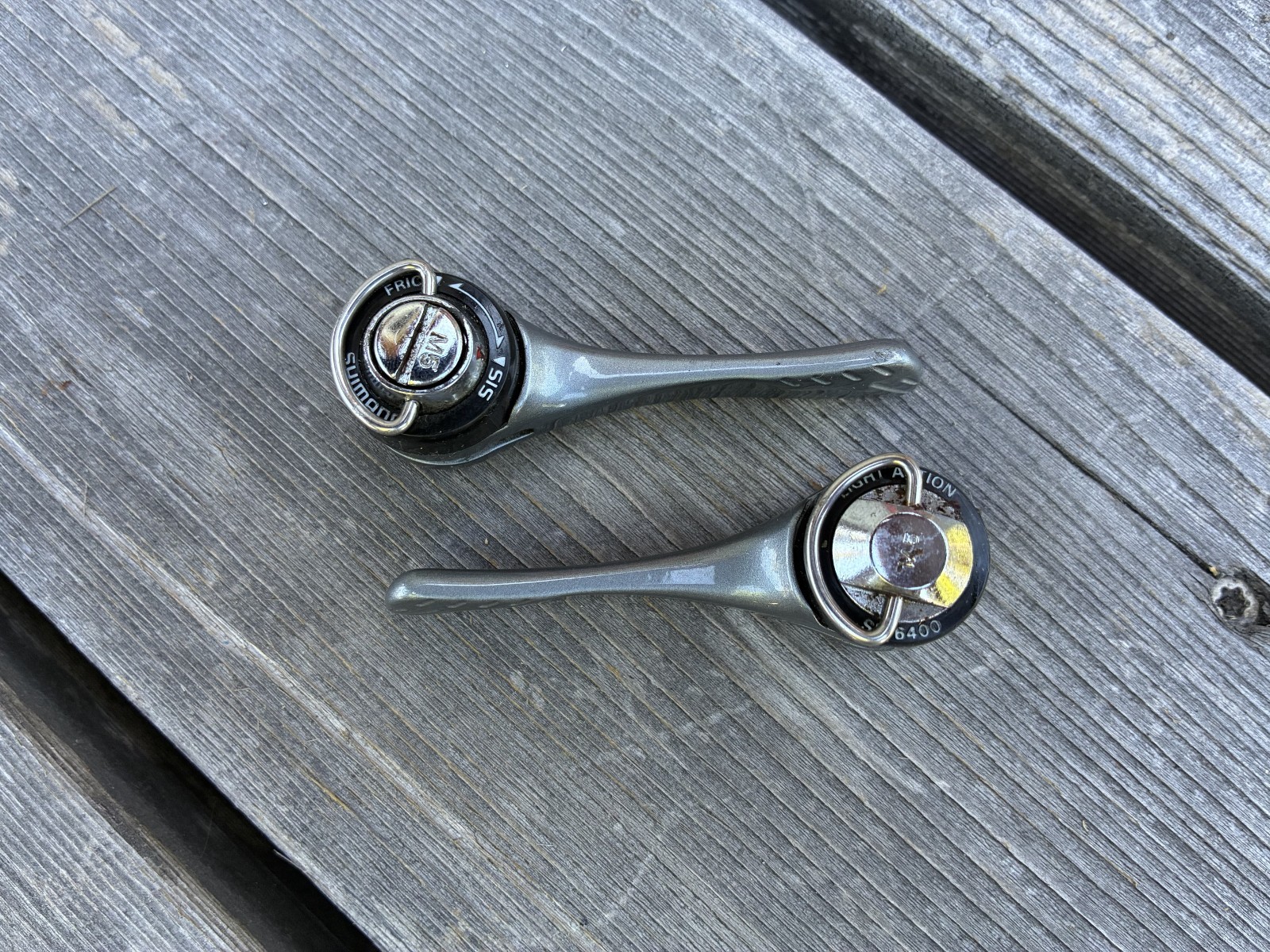 Shimano 600 Ultegra SL-6400 2/3×7-Speed Downtube Shifters | EXC / Made in Japan