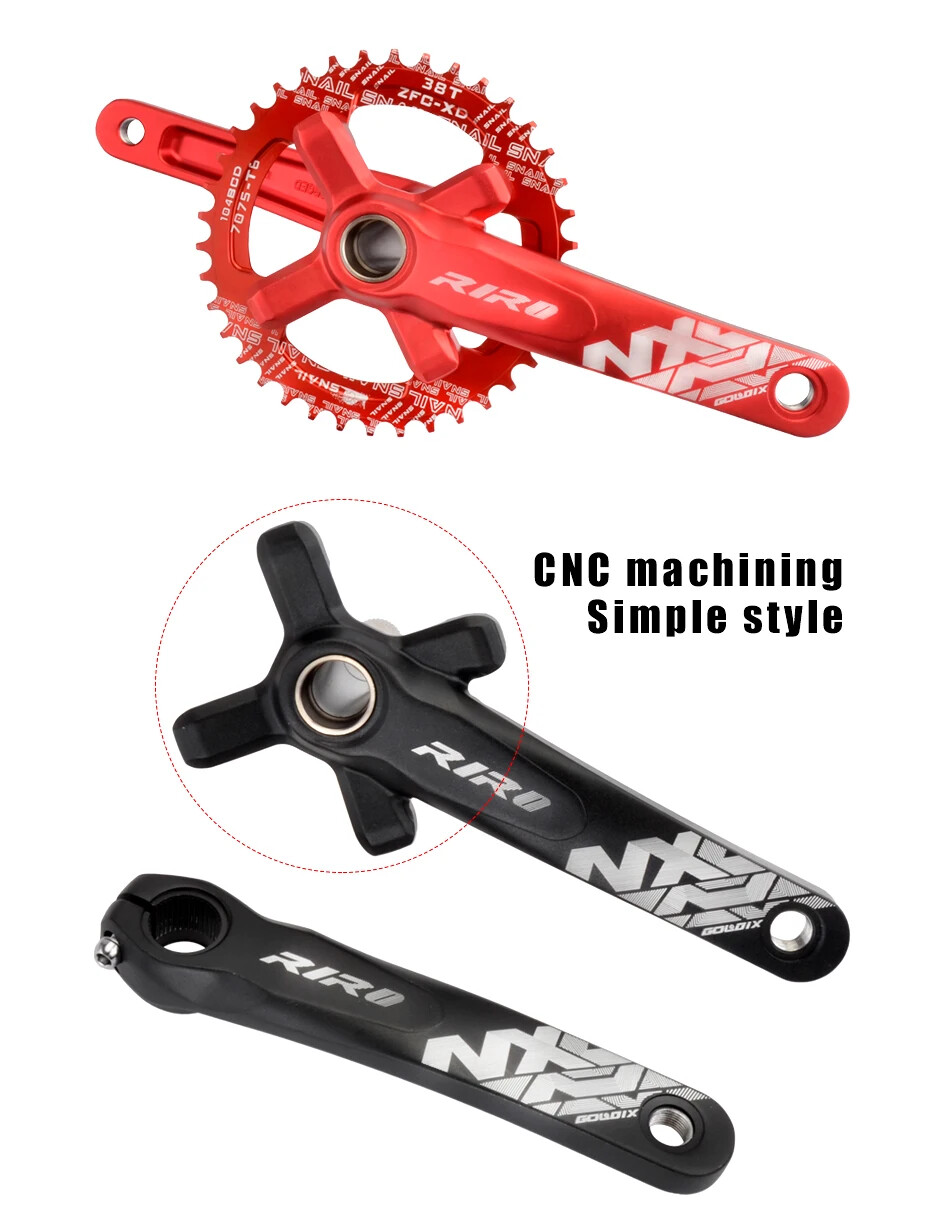 MTB Bike Crankset Hollow Integrated Crank 104BCD 32 34 36 38 40 42T Crankset BB