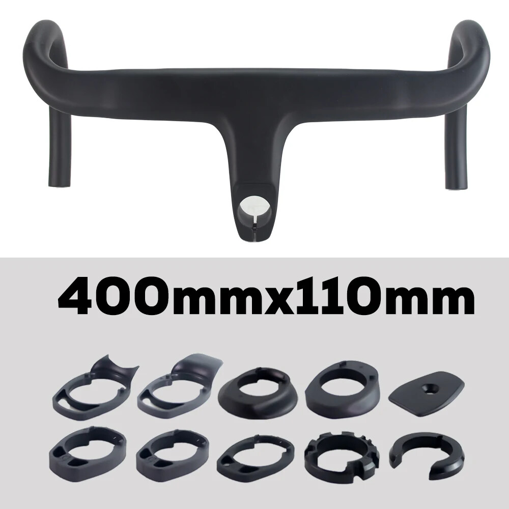 380-440mm Carbon Road Bike Integrated Handlebar 28.6mm Internal Routing Drop Bar