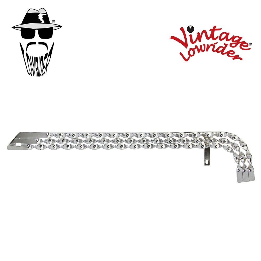 ORIGINAL 26 LOWRIDER TRIPLE FLAT TWISTED CHAIN GUARD IN CHROME OR GOLD BIKE PART