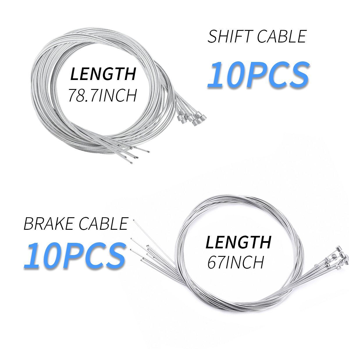 10/20pcs Bicycle Shift/Brake Derailleur Gear Stainless Steel Inner Cable Wire US