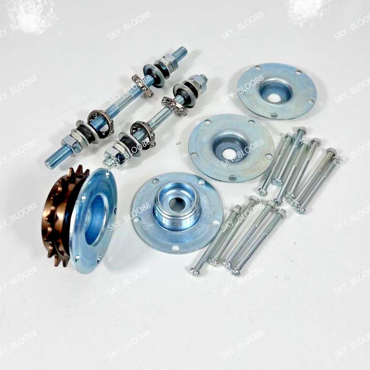 BMX Bicyle 20″ Hub Set Front And Rear PVC RIM BEARING SUB SHAFT and 16T SPROCKET