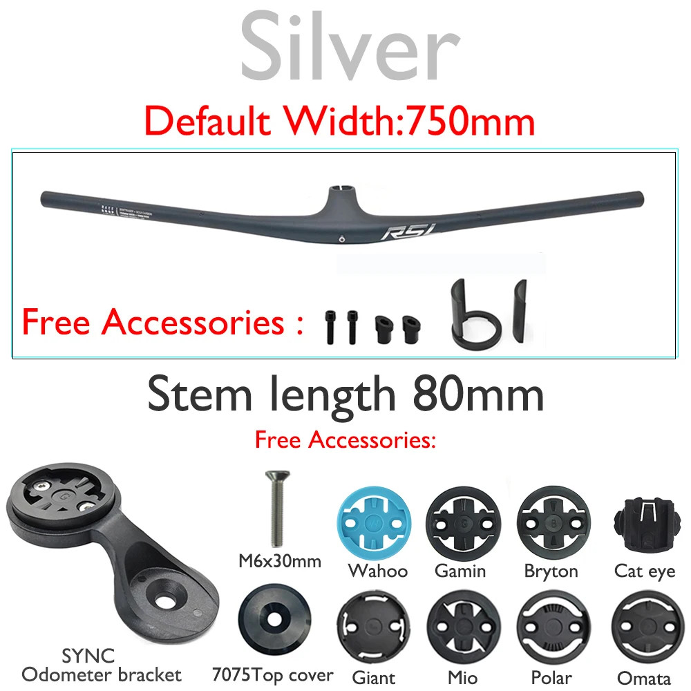 MTB Bicycle Carbon Integrated Handlebar 13° 28.6mm with Bike Computer Mounts