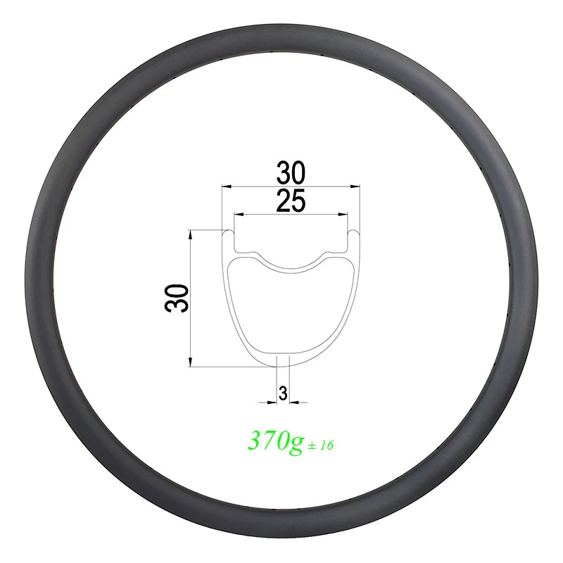 650B MTB XC Asymmetric Carbon Rim 24H 28H 32H 27.5er Gravel Mountain Bike Wheel