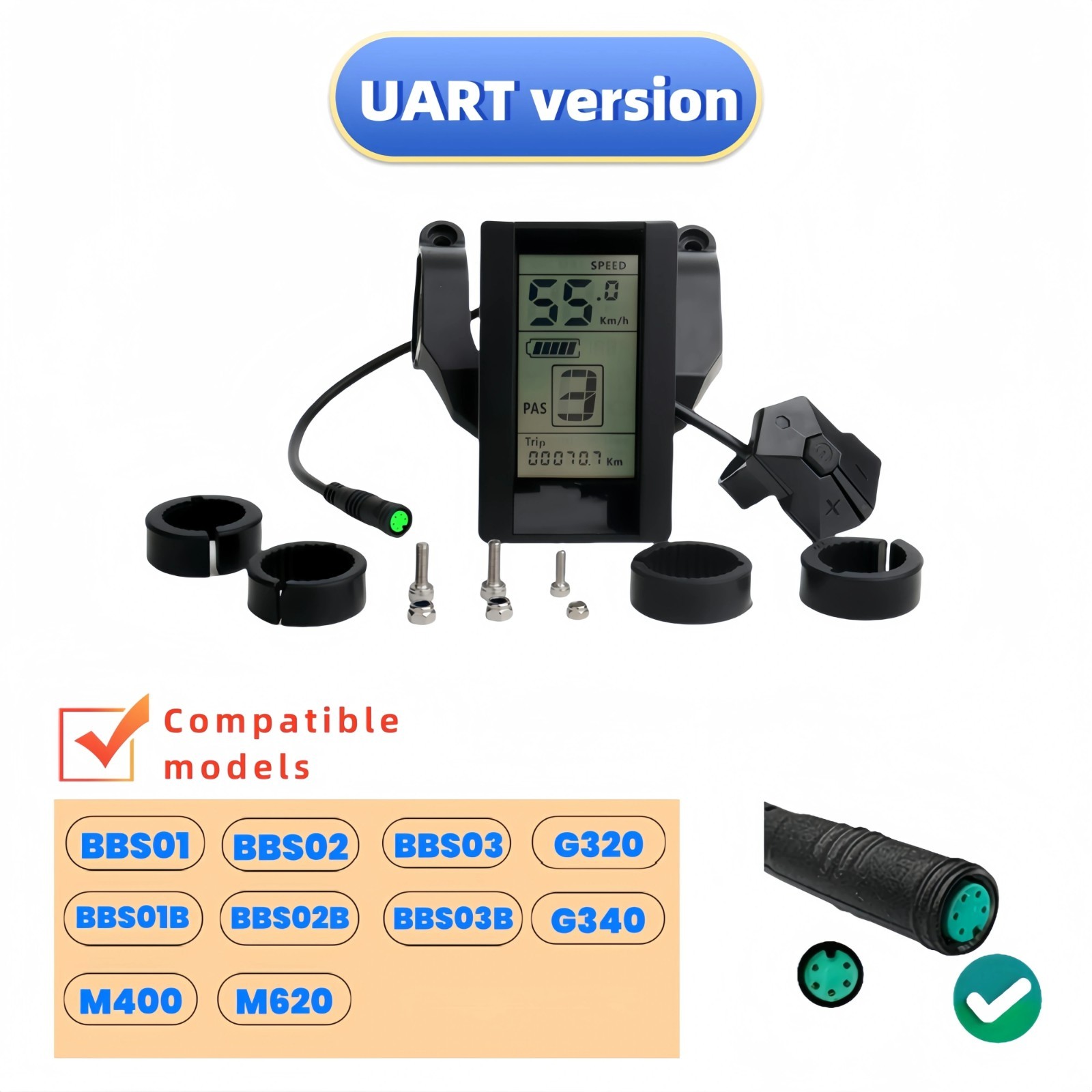 Ebike 800S LCD Display UART protocol for Bafang BBS01 BBS02 G340 G320 M400 motor