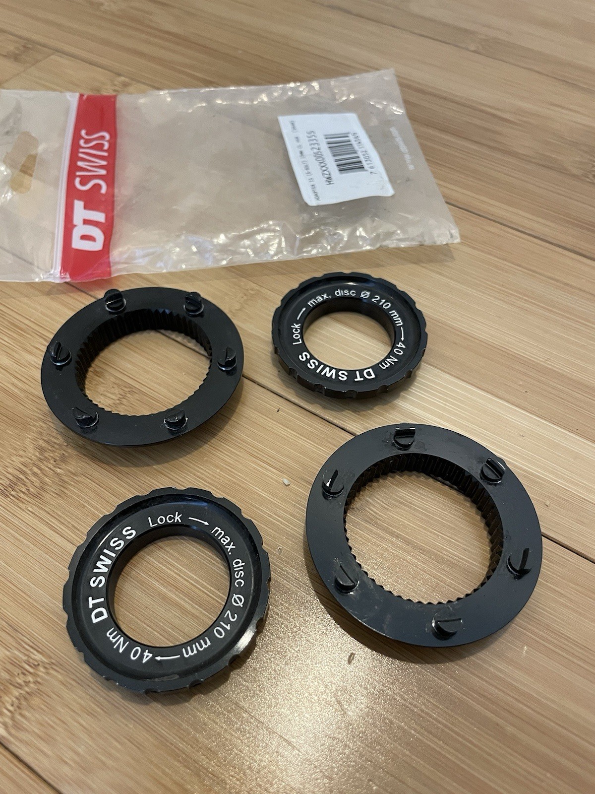 DT Swiss Center Lock Disc Brake Rotor Adapters IS 6 Bolt 15MM Hub HWZXXX00S2335S