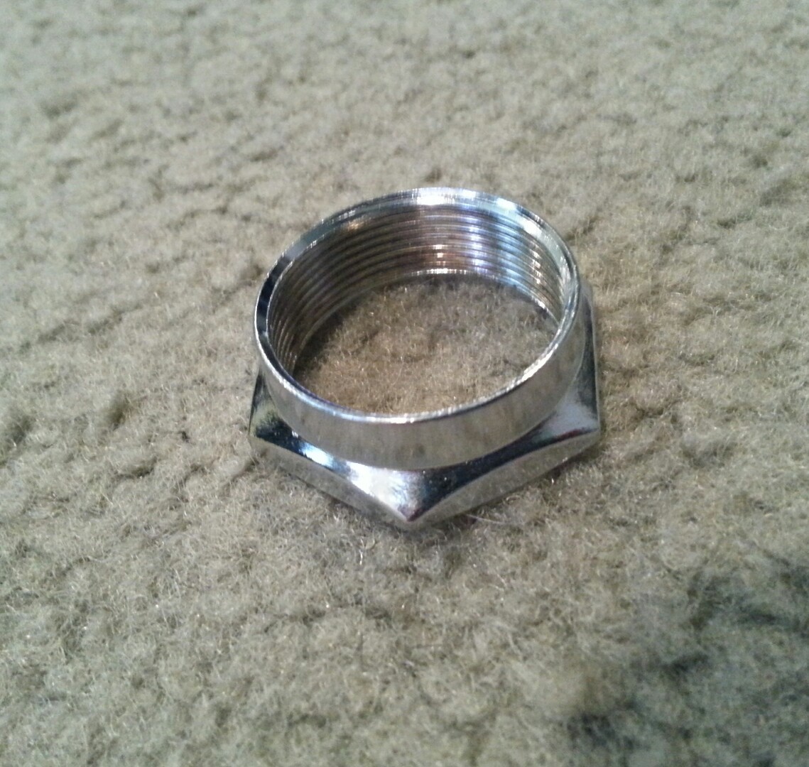 NEW CHROME LOCK NUT FOR BICYCLE HEADSET 22.2MM