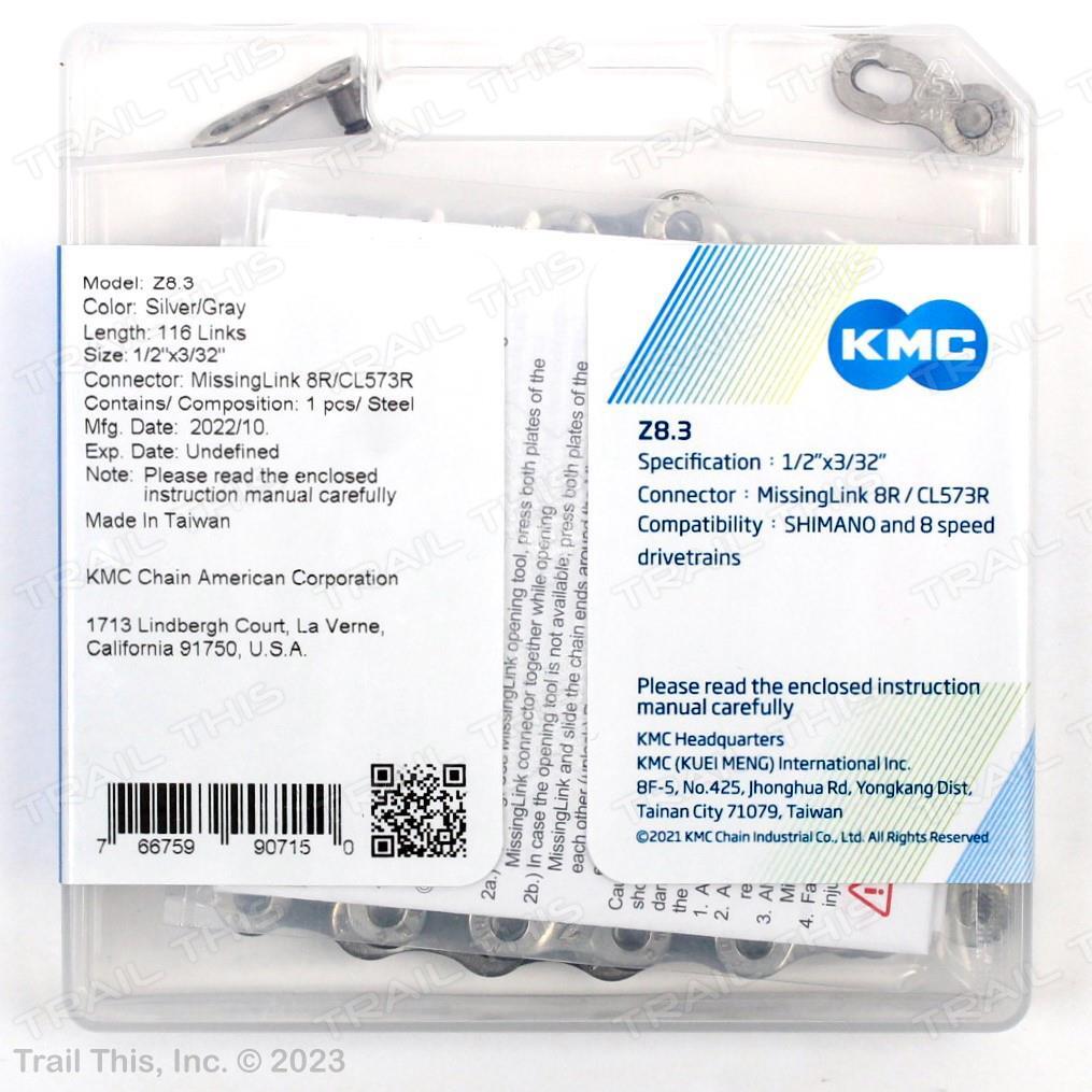 KMC Z8.3 5 6 7 8-Speed 116L Bike Chain fits SRAM Shimano 3/32″ MTB Road Hybrid