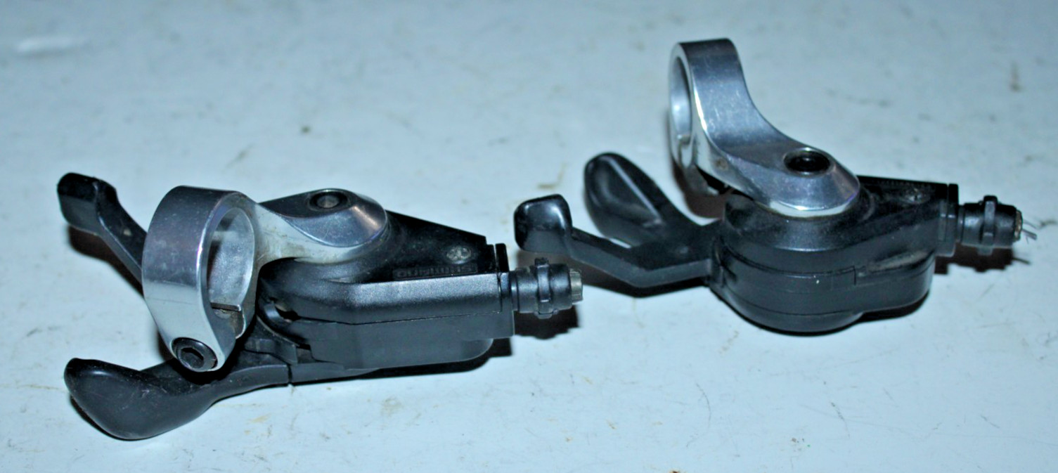 Shimano Trigger Shifter Set SL-MC38 Black 3×8 Speed 22.2mm MTB Hybrid Commuter ~