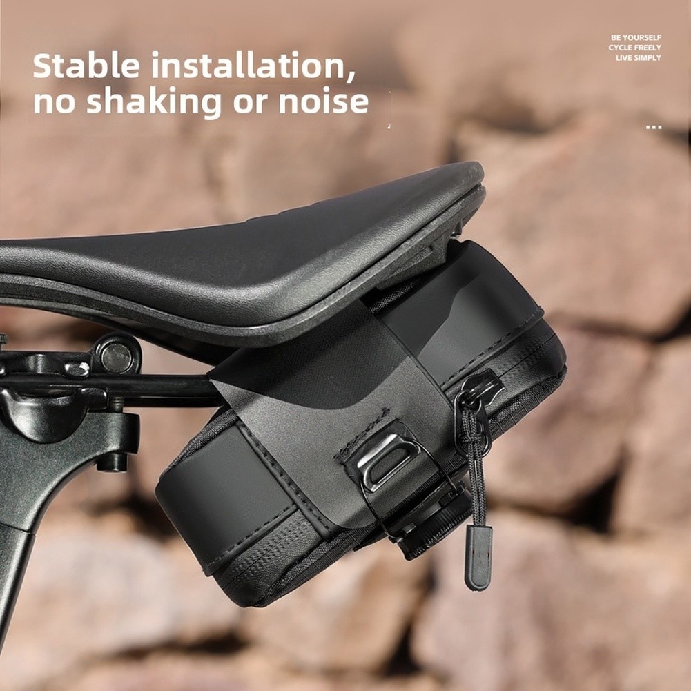 Minimalist Bike Saddle Bag Quick Install No Tools Needed Lightweight 74g Black