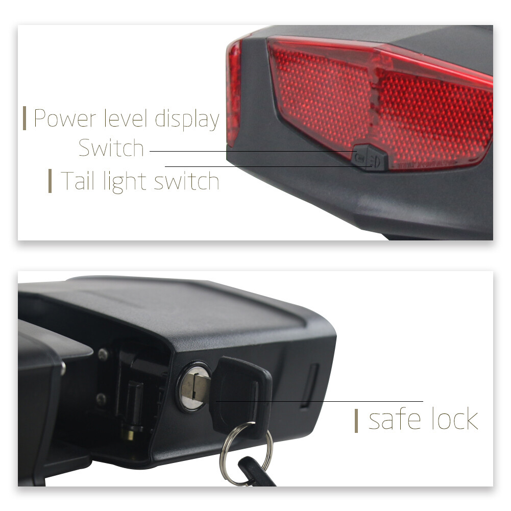36V 48V 15Ah 17.5Ah E-Bike Battery Rear Seat Electric Bike Bicycle Li-ion Battery
