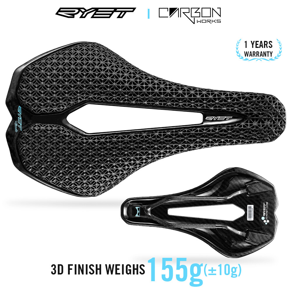 Carbon 3D Printed Bike Saddle 255 x 143 mm EVA Road Mountain Seat Cushion 7x9mm