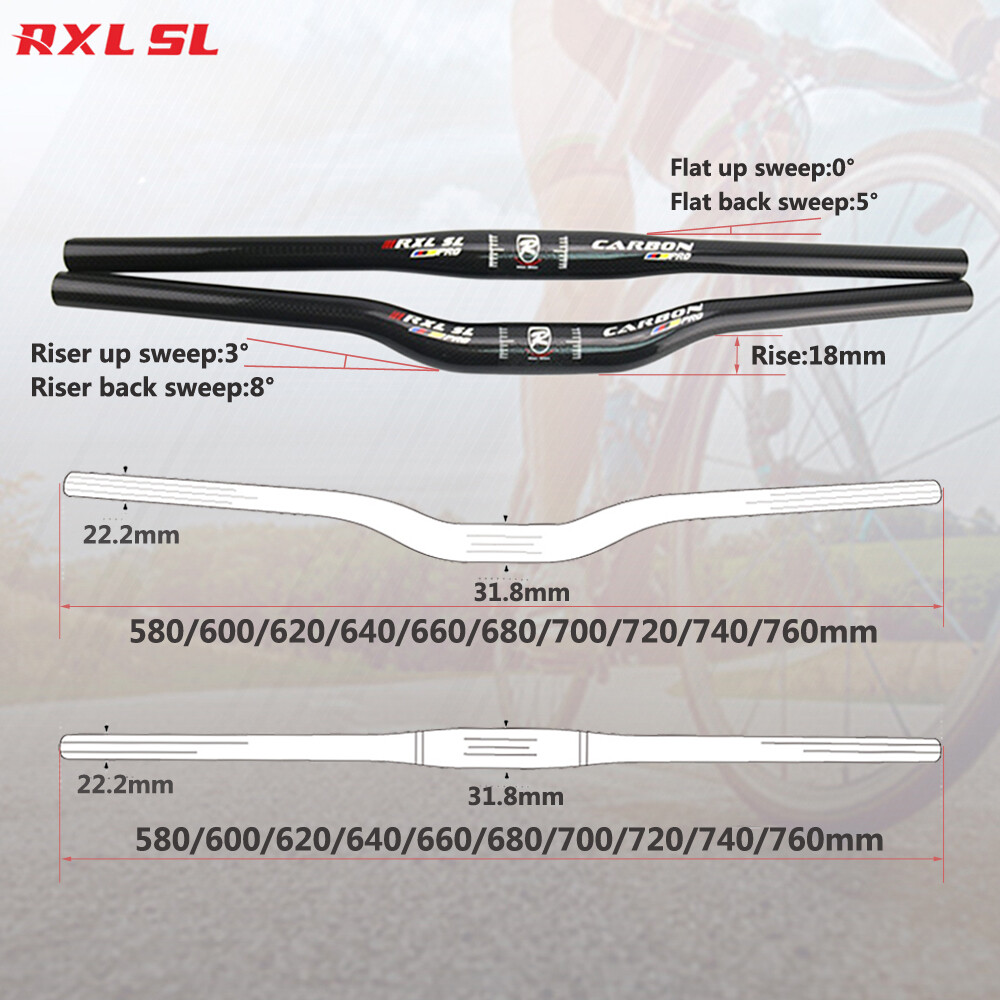 MTB Carbon Riser Handlebar 31.8*720/740/760mm Mountain Bike One-shaped Handlebar