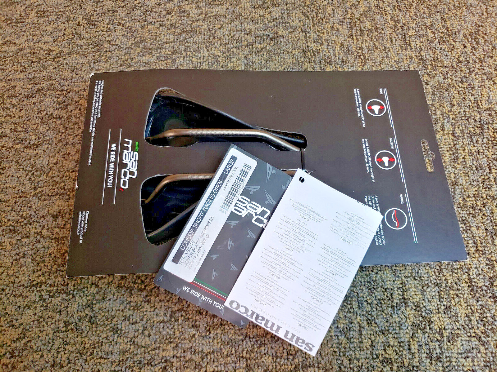 New In Box Selle San Marco Saddle Concor RACING Black 235x145mm MICROFEEL 203GR.