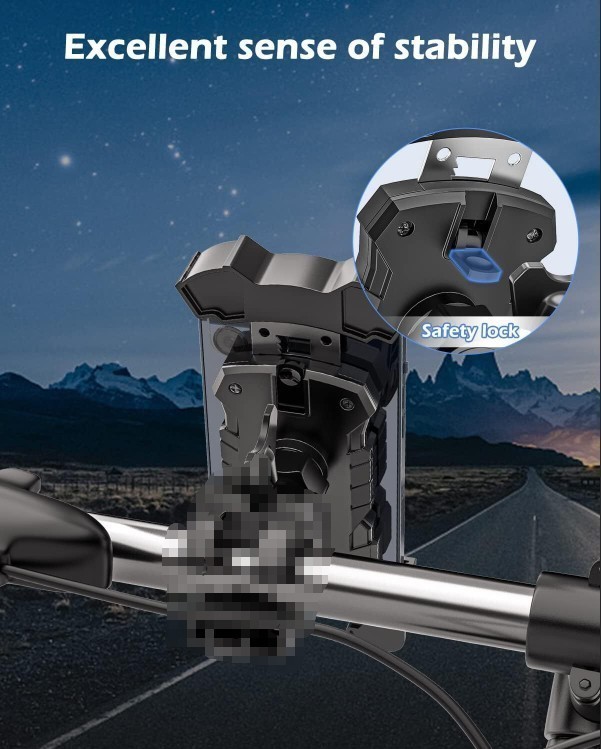 Motorcycle Phone Mount Auto Lock Military Anti-Shake Bike Phone Holder E BIKE