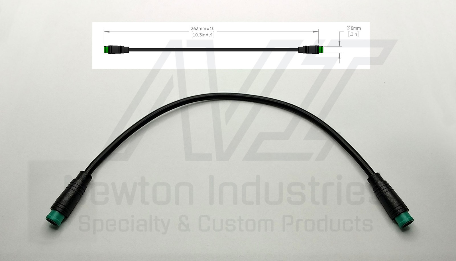 eBike Julet 5-PIN Green 25cm MALE to MALE Coupler Cable Waterproof