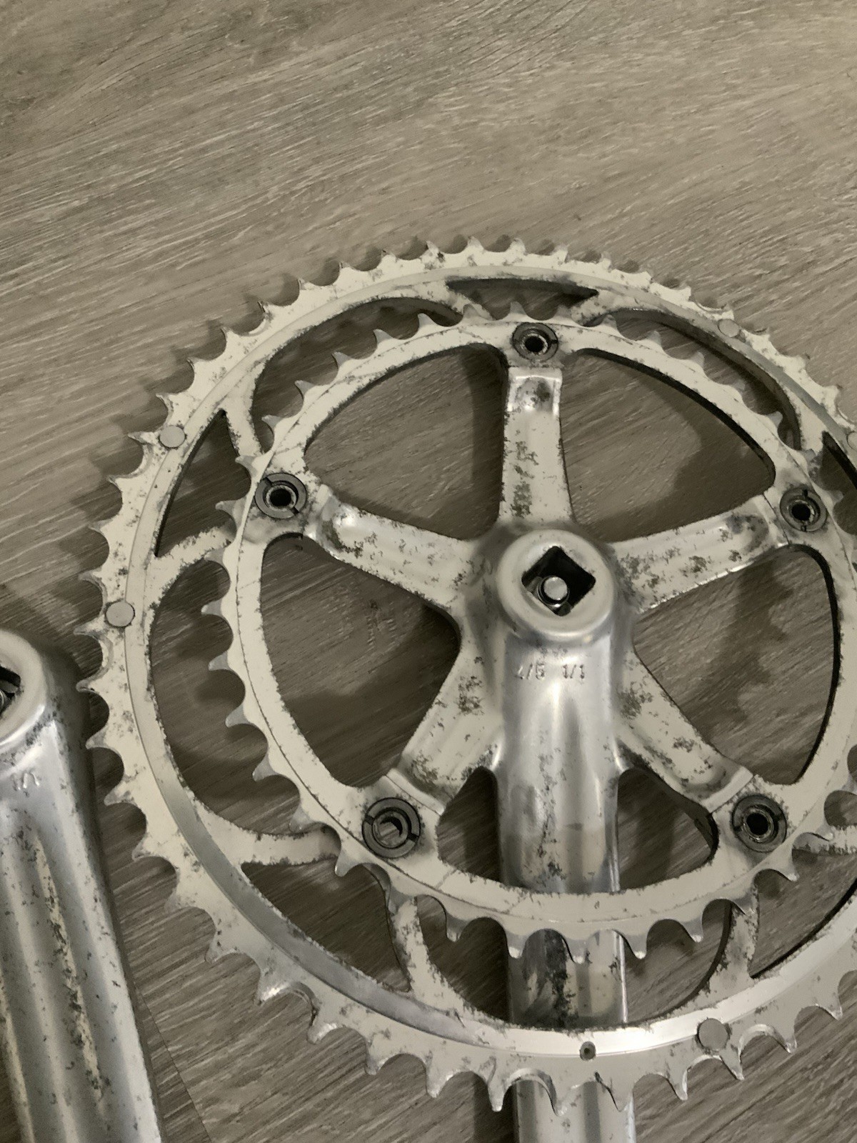 CAMPAGNOLO CHORUS CRANKSET DOUBLE 175 MM ARMS 53-39 TOOTH 7, 8 OR 9 SPEED
