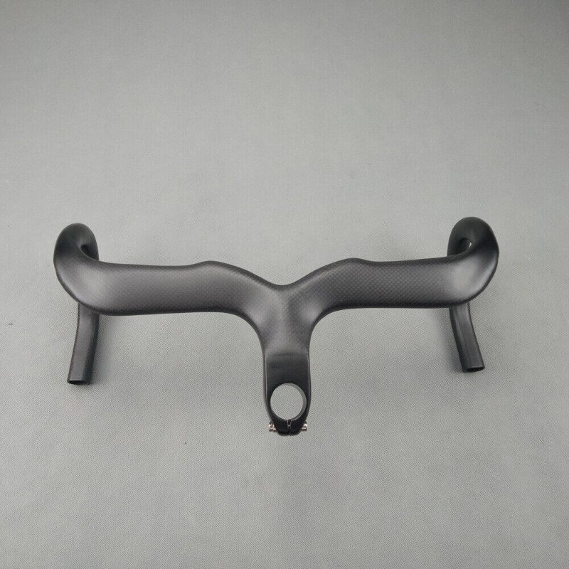 3K Full Carbon Road Bike Drop Bar Bicycle Integrated Bar Stem Handlebars 28.6mm