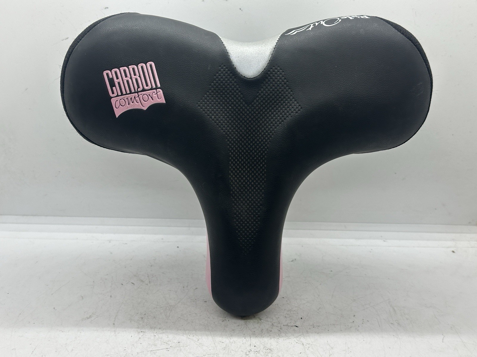 RideOut Technologies Carbon Comfort Saddle Short Nose Pink Black Unique Shape