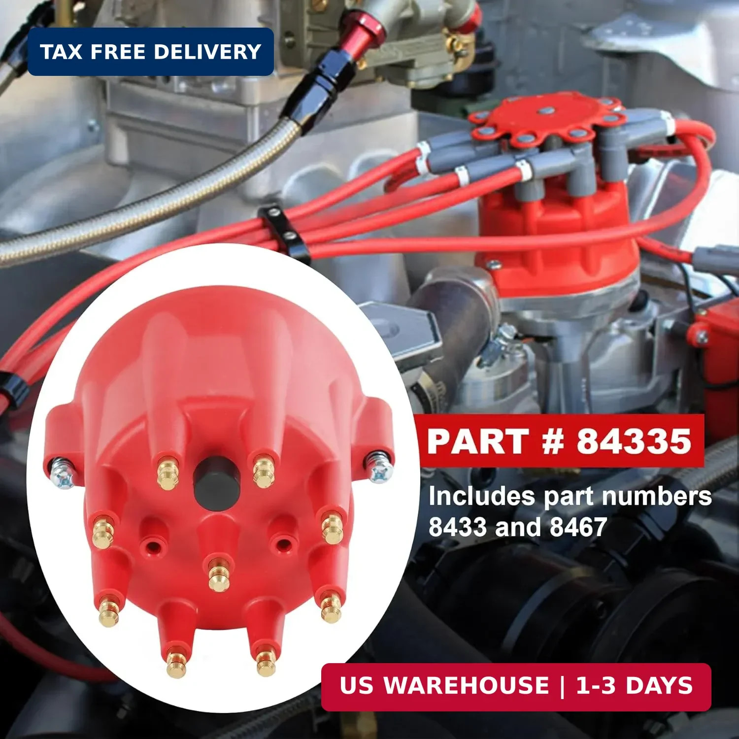HEI Distributor Cap and Rotor Kit 84335 Replacement For Pro Billet Distributor U