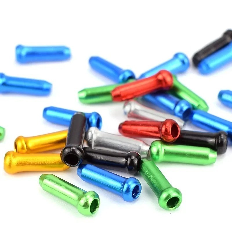 New 50 Pcs Aluminum Bike Bicycle Shifter Brake Cable Tips Caps Ends Crimps