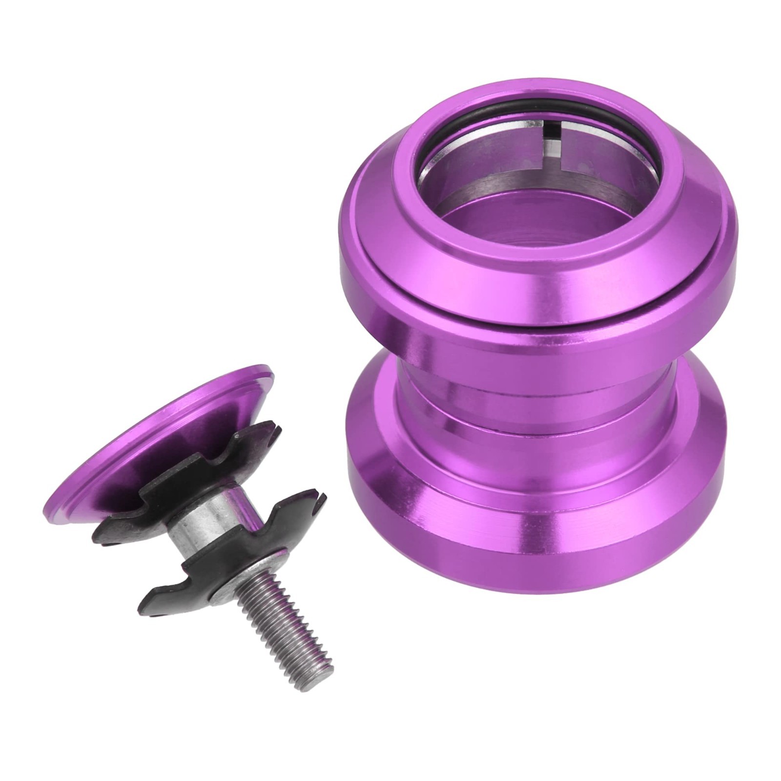 34mm Threadless Bicycle Headset Combo – Sealed Bearings, MTB/Road, Purple Top Ca
