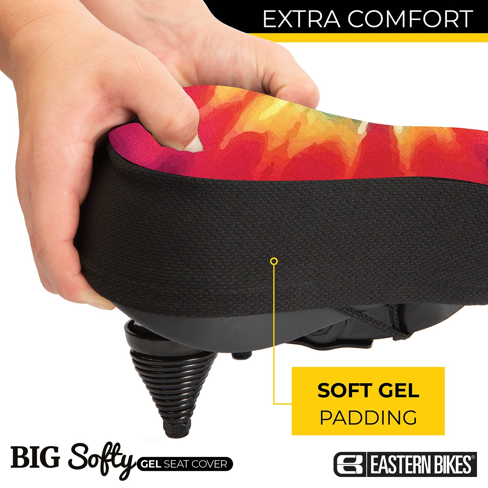 Big Softy Gel Bike Seat Cushion Cover – Extra-Wide Saddle Pad for Cruiser, Ex…