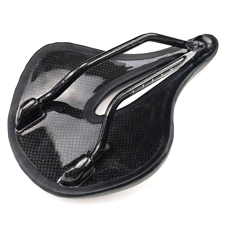 Carbon Fiber Saddle Oval Rail 7*9 Comfort Soft Leather Bike Seat 245*155mm 135g
