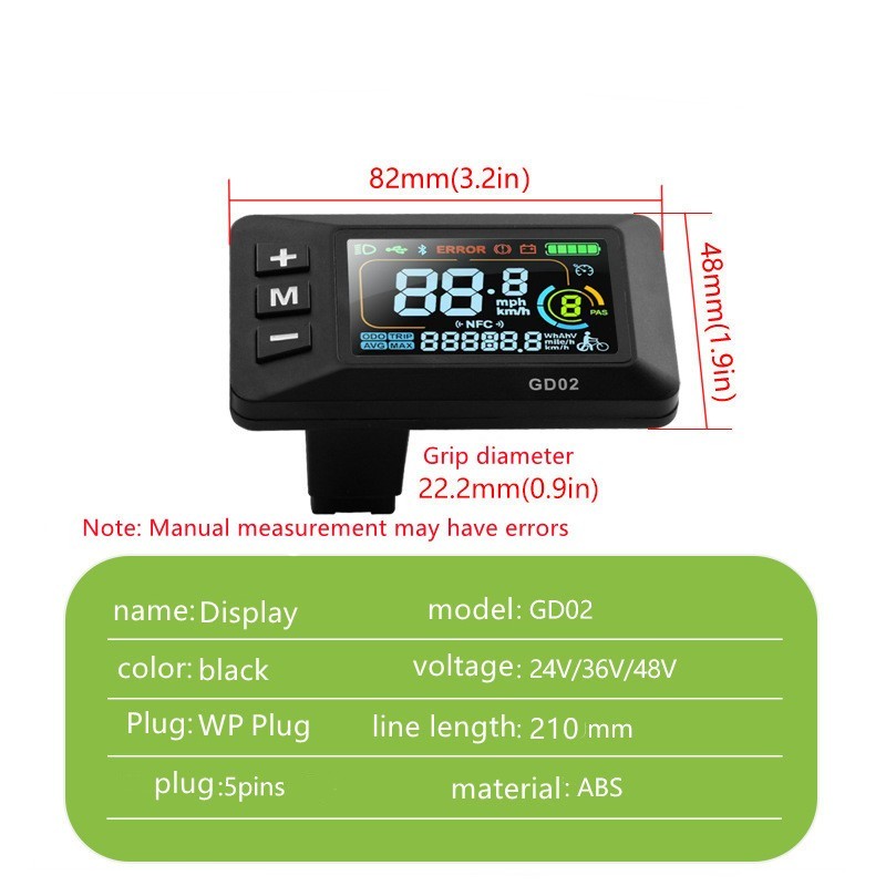 E-Bike Compatible GD02 Smart LCD Color Screen with User Friendly Design EBike.