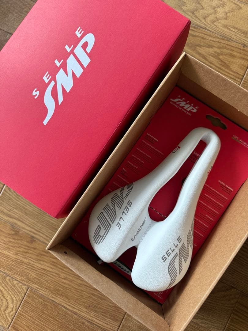 Selle SMP T1 White Triathlon Saddle 257x164mm 375g Used