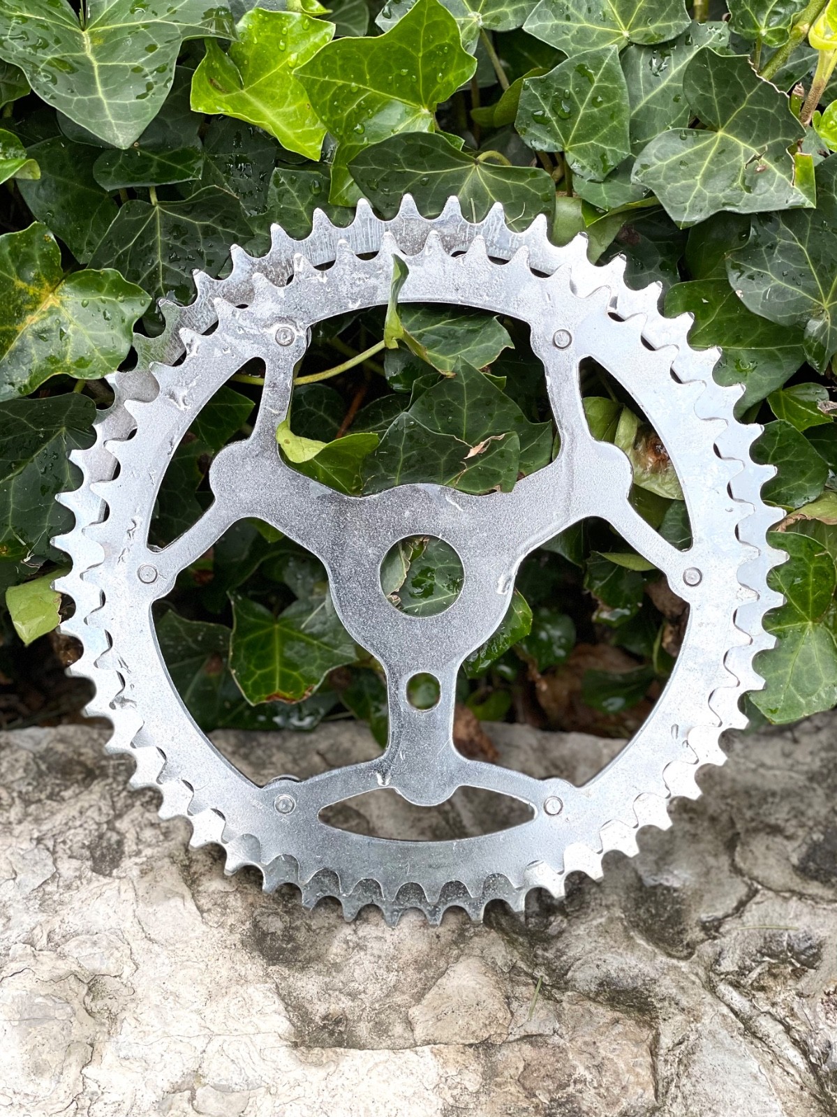 NOS Vintage Nervar Chainring Sprocket Set 52/ 47 Tooth For 1 Piece Crank France
