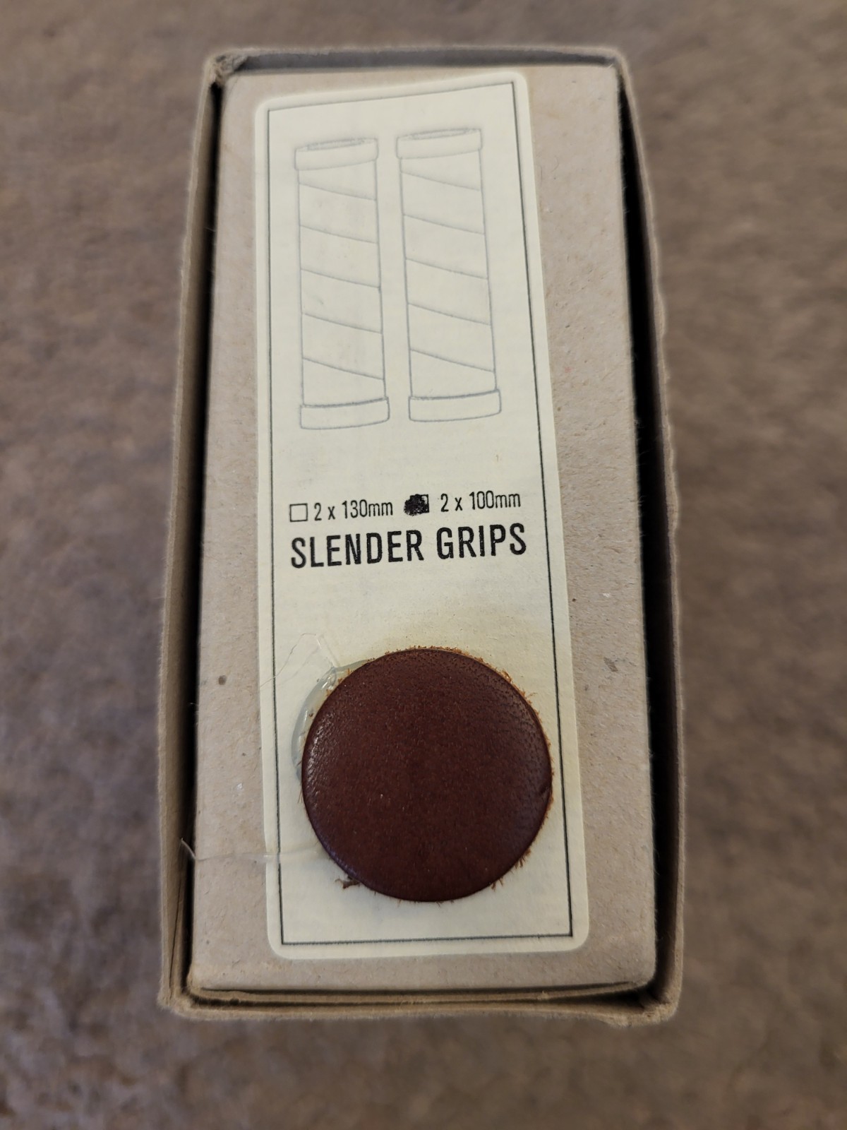 Brooks Slender Leather Bicycle Grips Brown Both Sized 100 mm