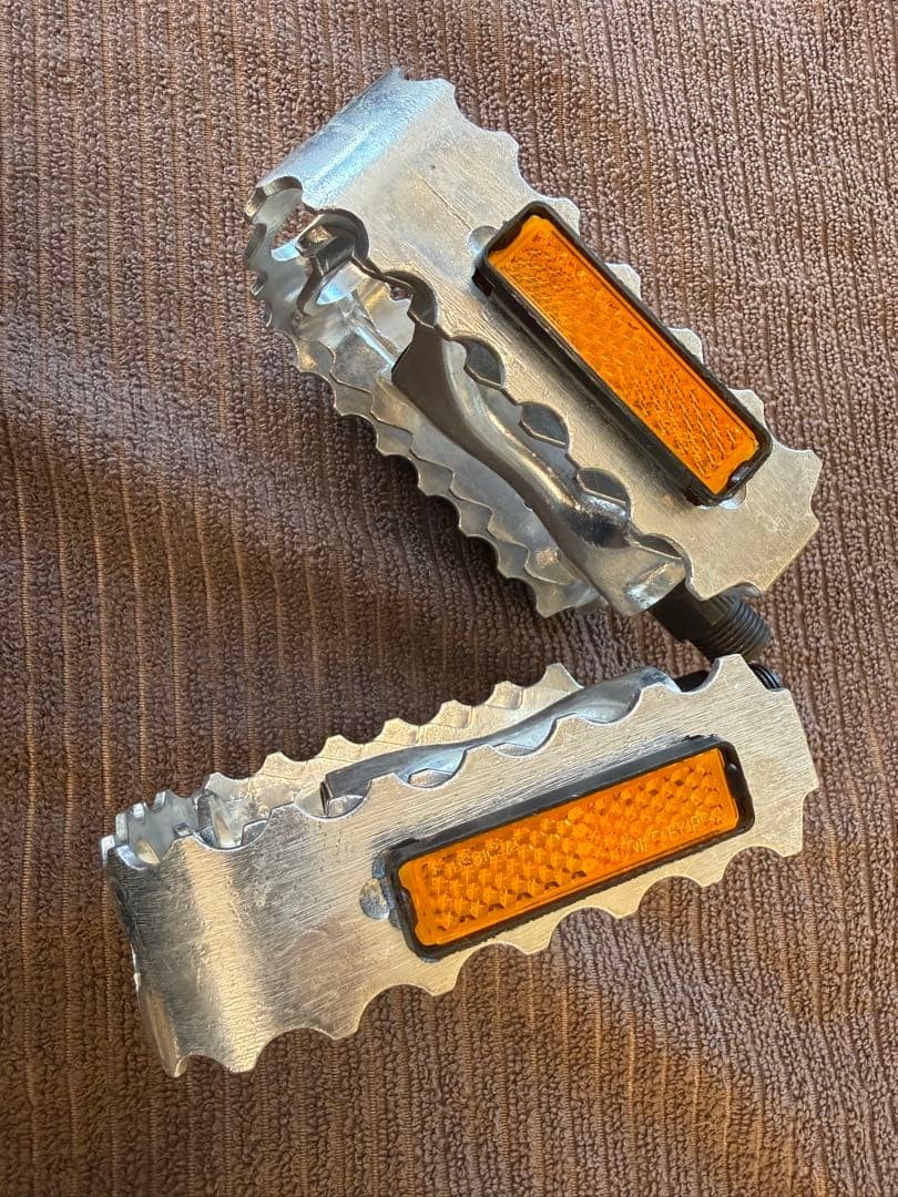 CRUPI Flat Pedal Silver Kuruppi Style New Unused Reflector Removable