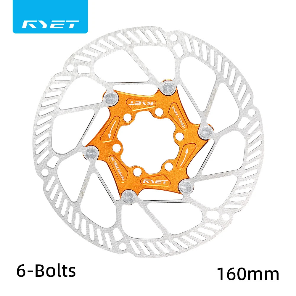 RYET Floating Bike Disc Rotor 140mm 160mm 6-Bolt Center Lock Stainless Steel