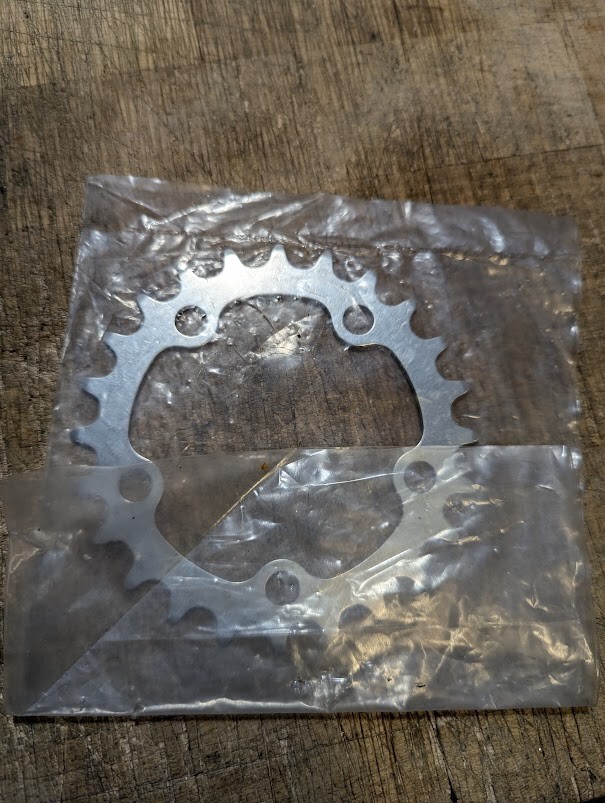 NOS KOOKA 24t 74 bcd chainring MTB vintage (silver/raw)
