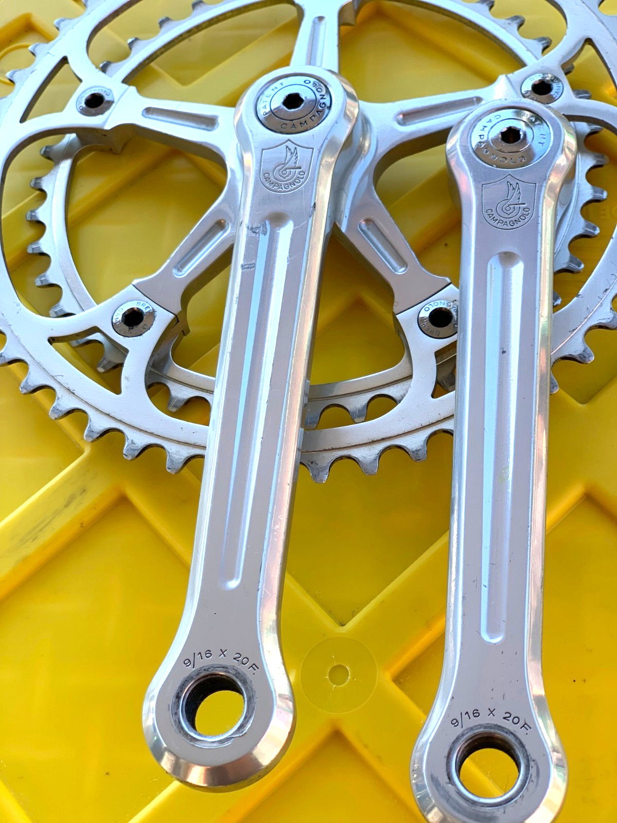 Vintage 80s CAMPAGNOLO SUPER RECORD STRADA Double Crankset 170mm 52/42 Road Bike