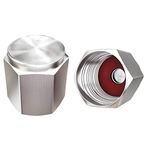 Brass (8 Pack) Tire Valve Caps Silver, Premium Metal Rubber Seal Tire Valve